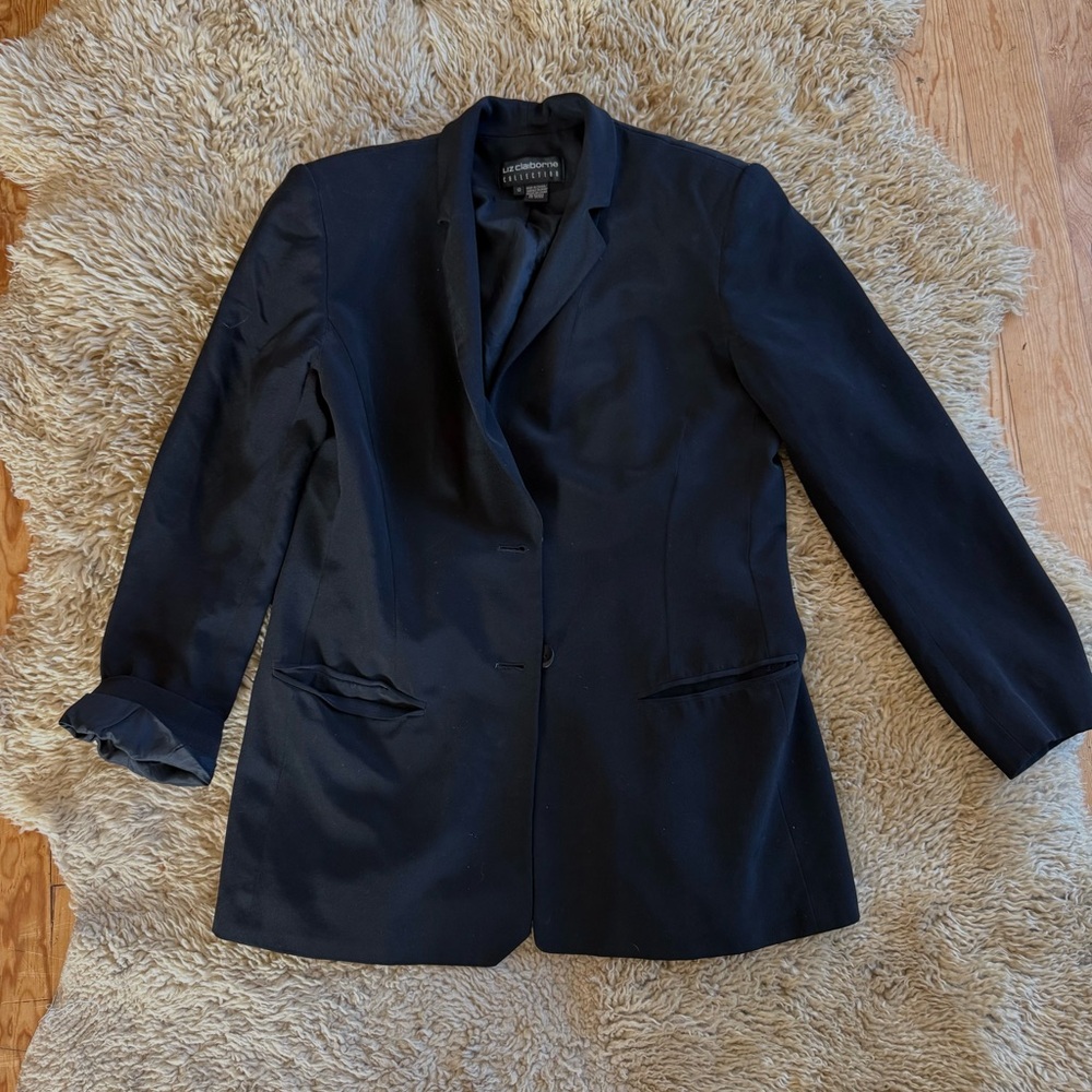 Vintage Liz Claiborne Black Silk Women's Blazer